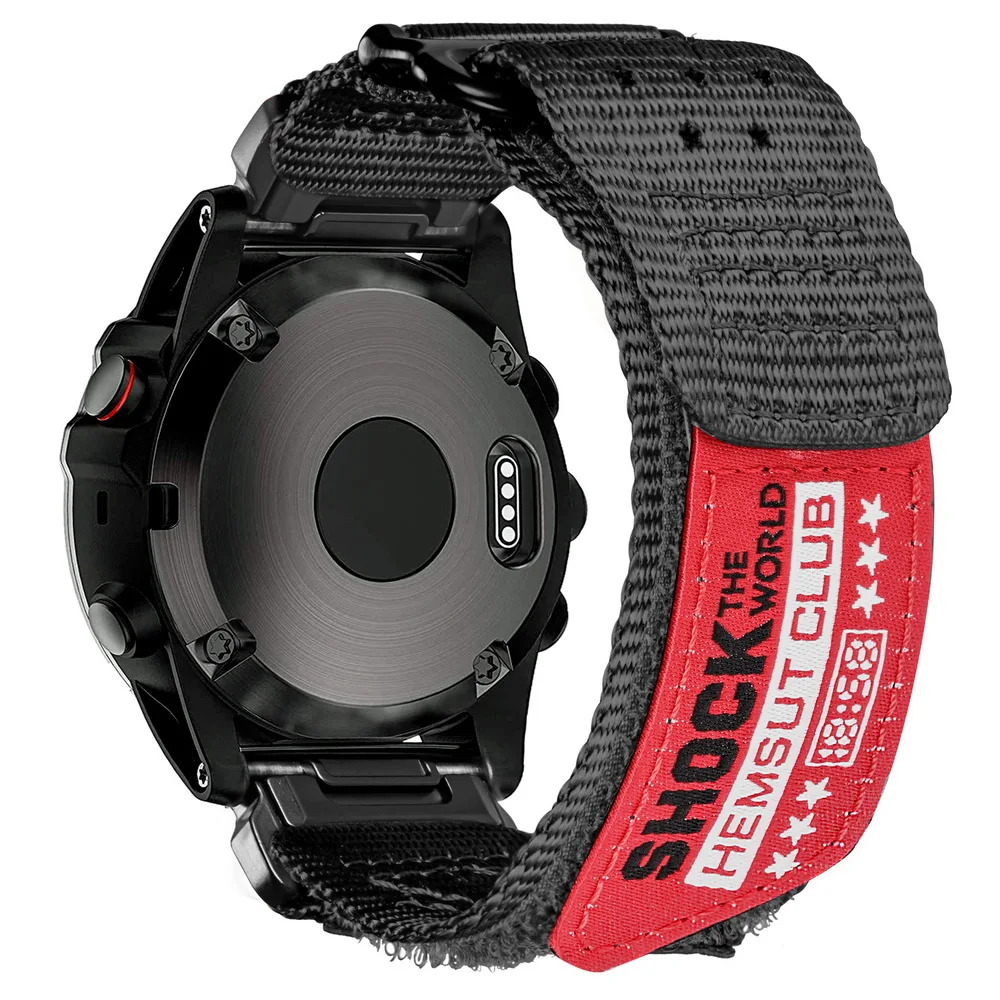 Ремінець для годинника Hemsut HGA142 Shock the world Garmin Black 26 mm - 2