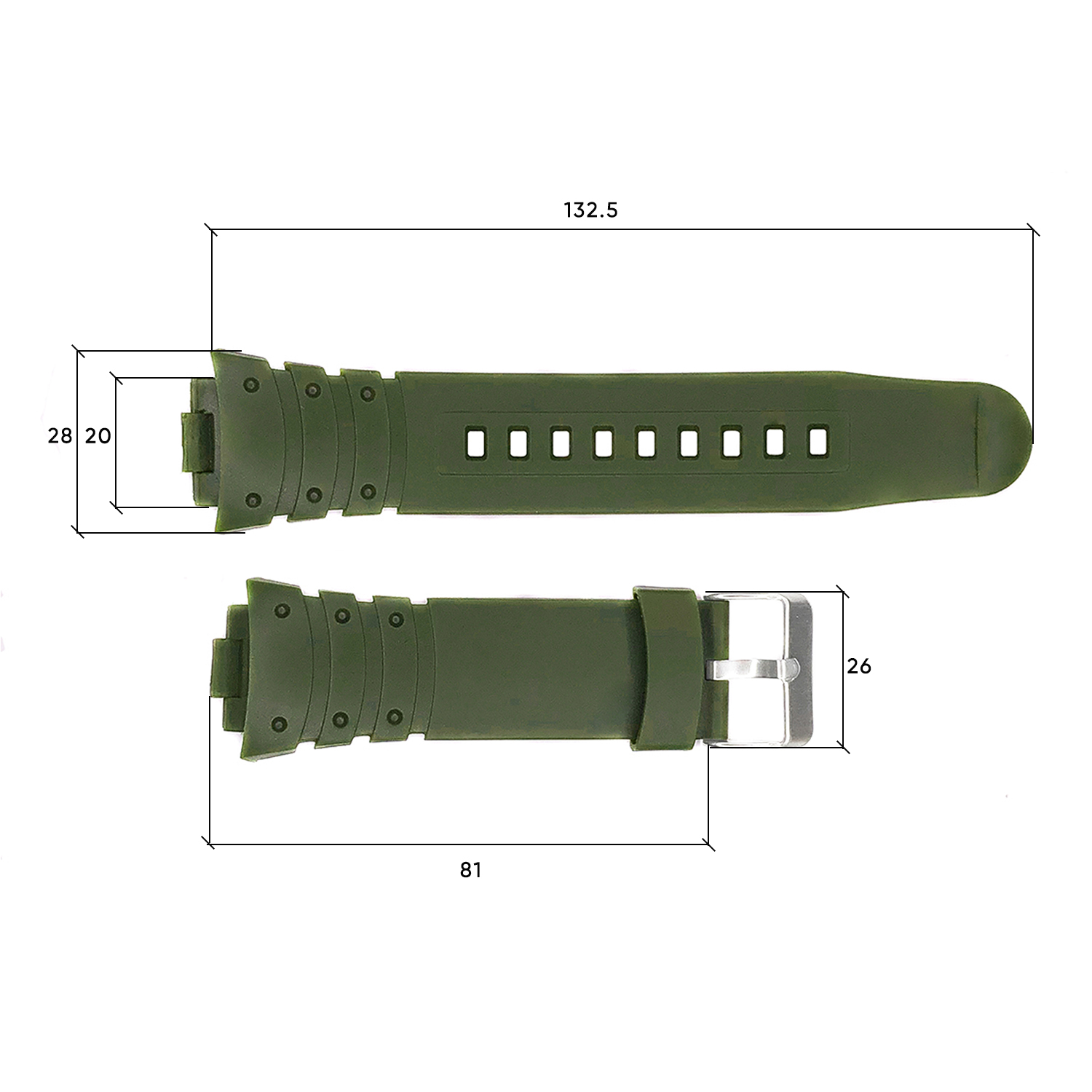 Ремінець для годинника Skmei 1068/1301/1231/1560/1820AG Army Green - 3