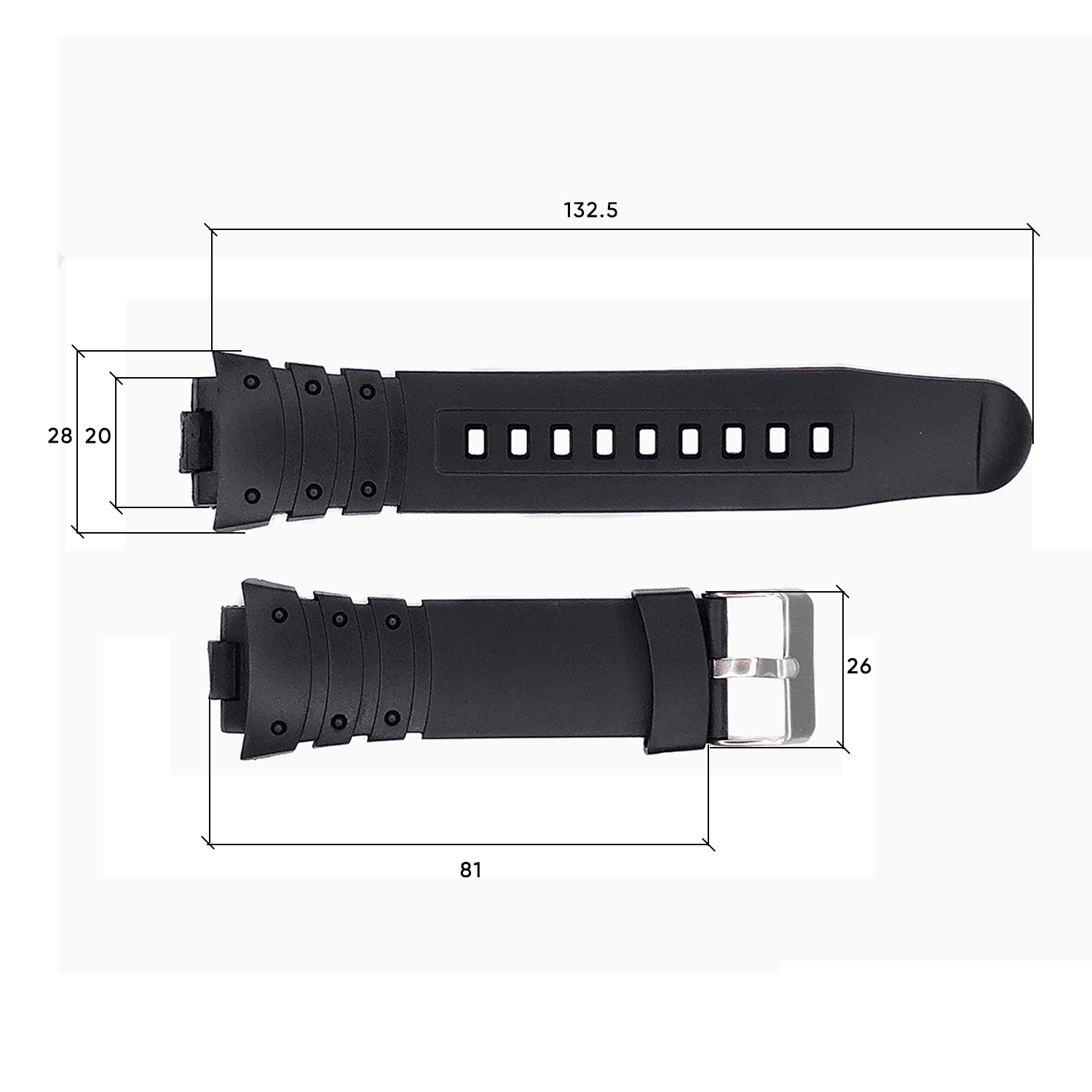 Ремінець для годинника Skmei 1068/1301/1231/1560/1820BK Black - 3