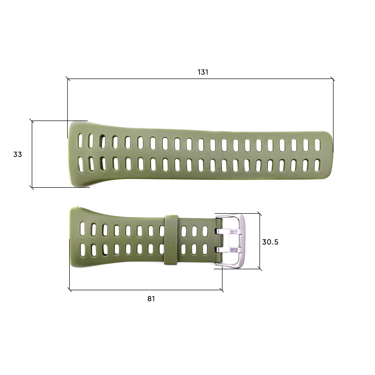 Ремінець для годинника Skmei 1251/1250/1360/1167AG Army Green - 3