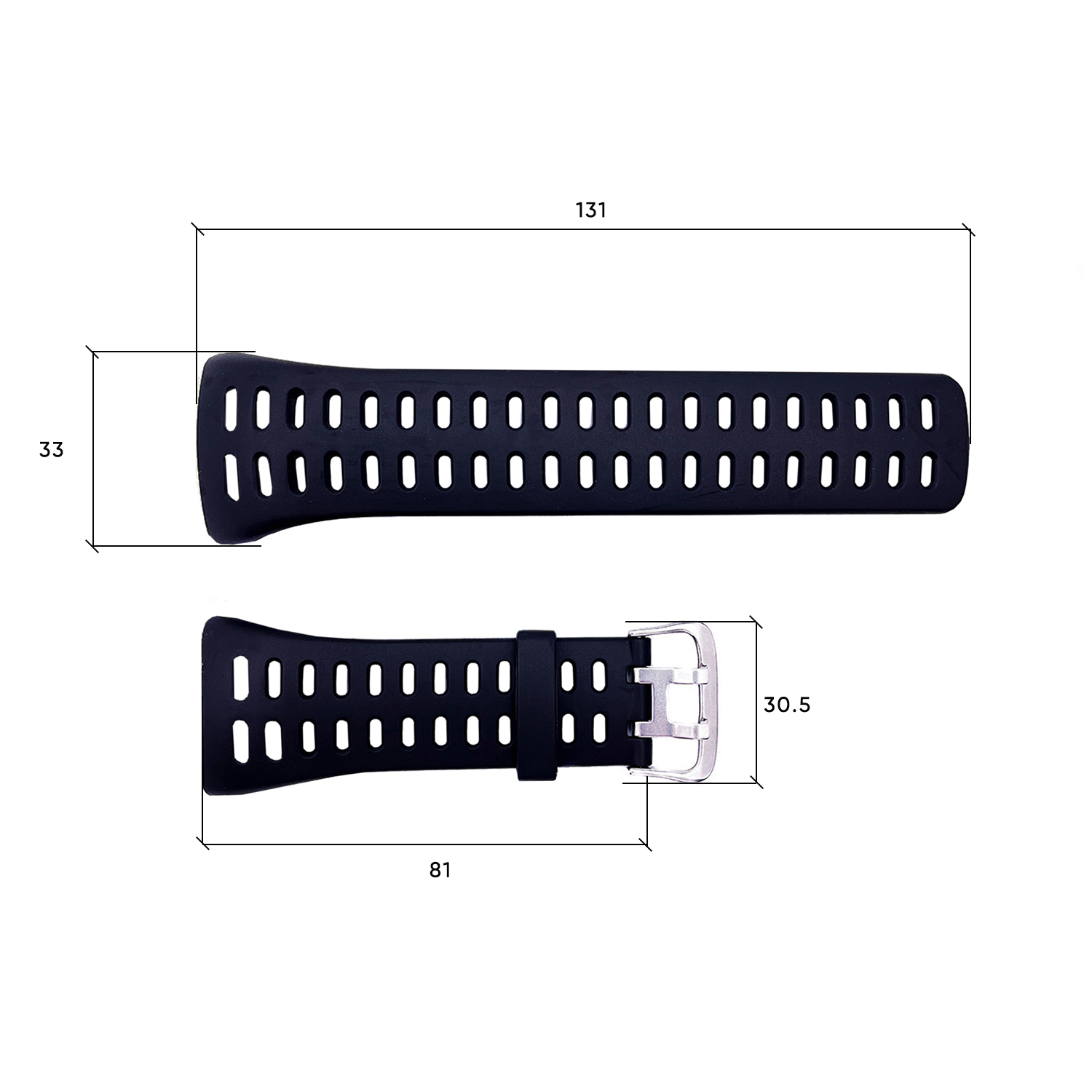 Ремінець для годинника Skmei 1251/1250/1360/1167BK Black - 3