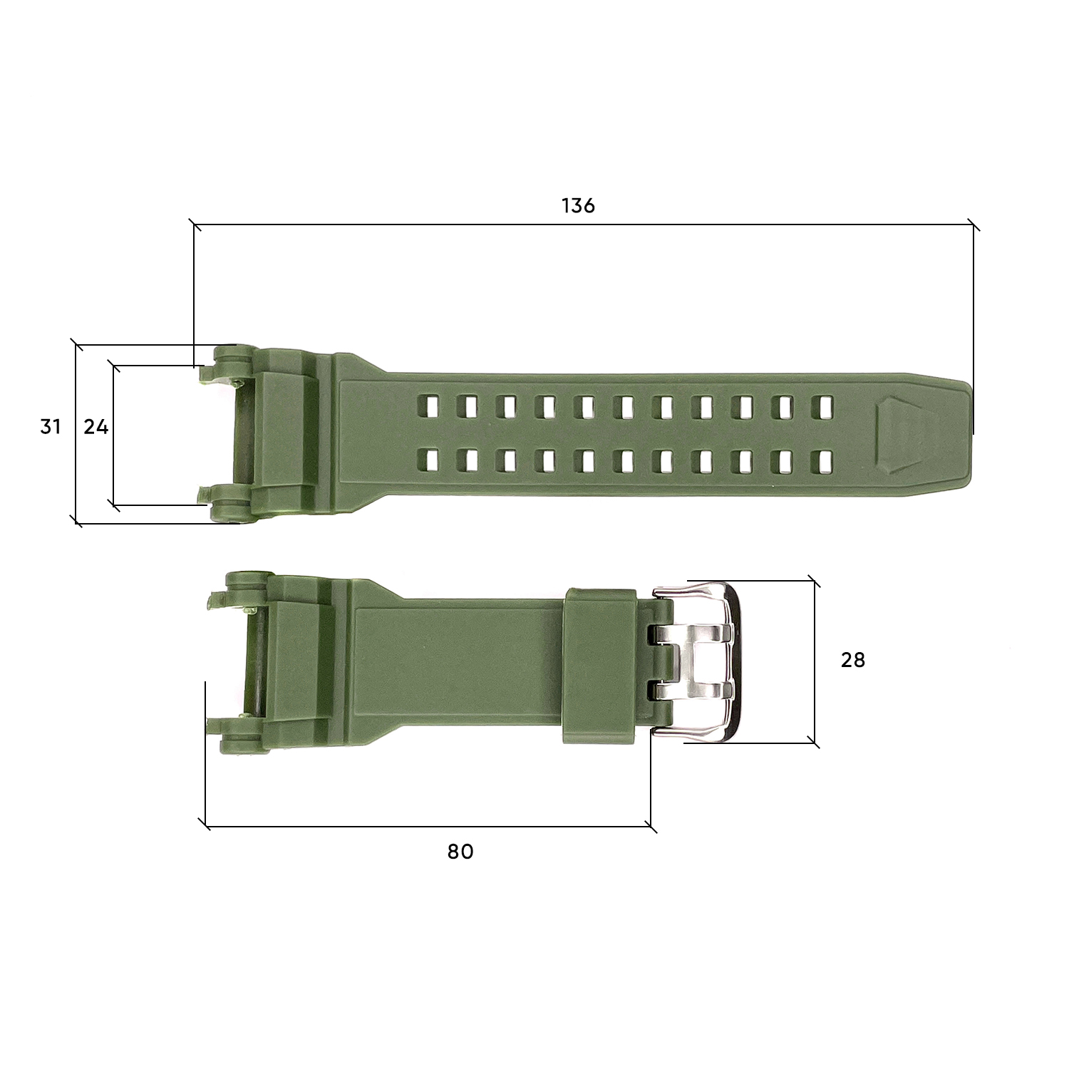 Ремінець для годинника Skmei 1343AG Army Green - 3