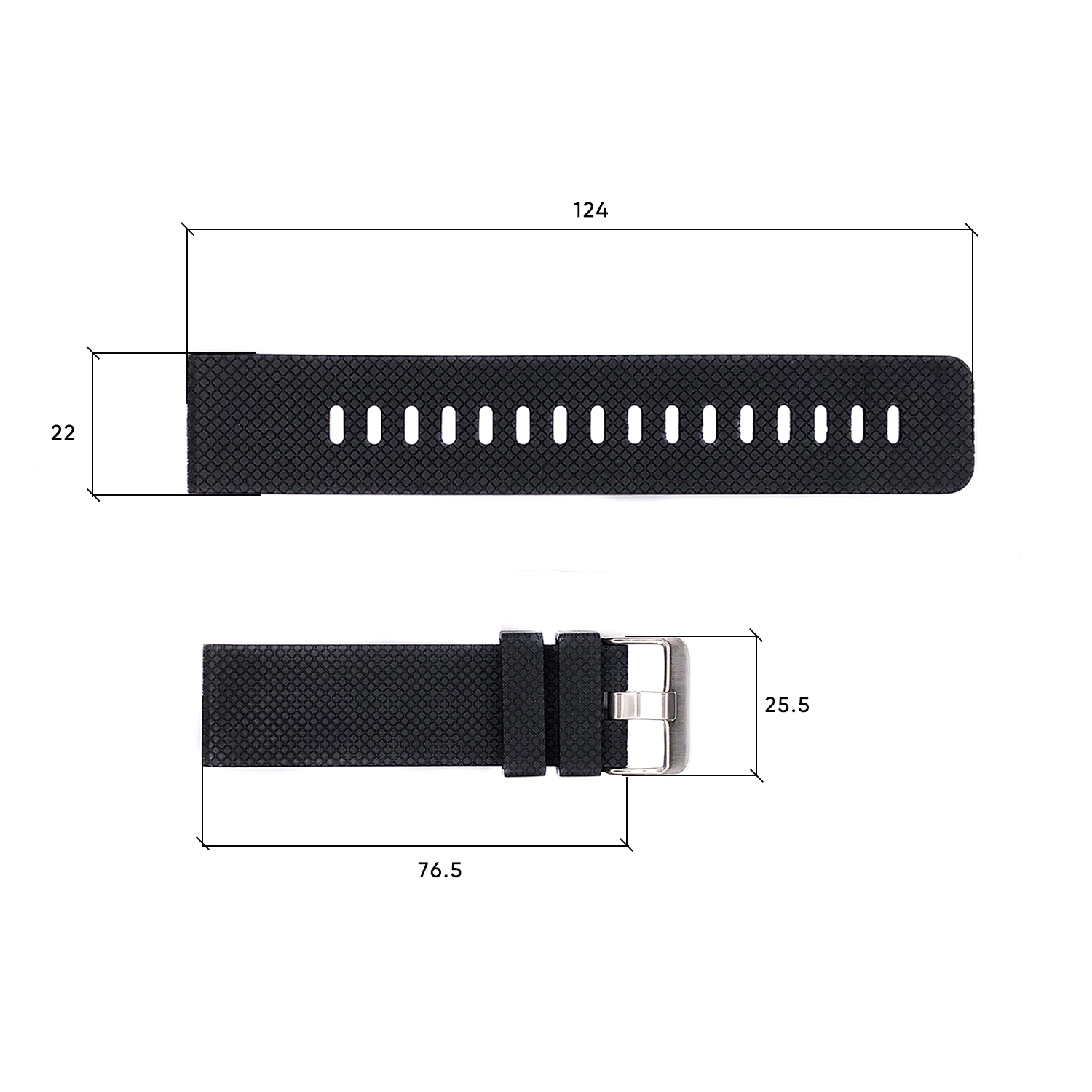 Ремінець для годинника Skmei 1416/1418/1267/1285/1293/1426/1866/1894BK Black - 3