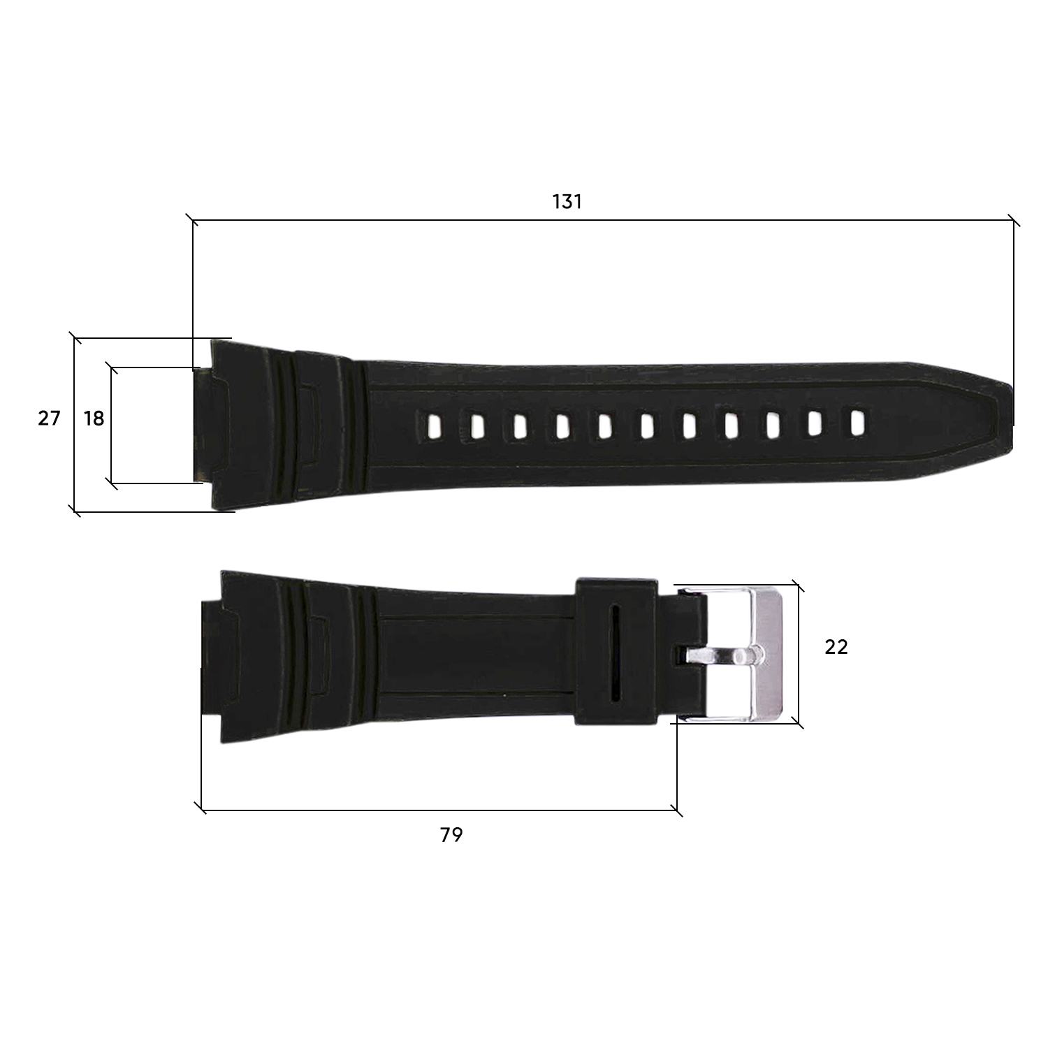 Ремінець для годинника Skmei 1454BKBK Black-Black - 3