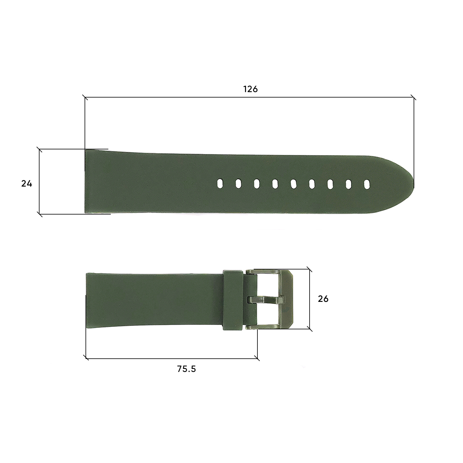Ремінець для годинника Skmei 1469AGWT Army Green-White - 3
