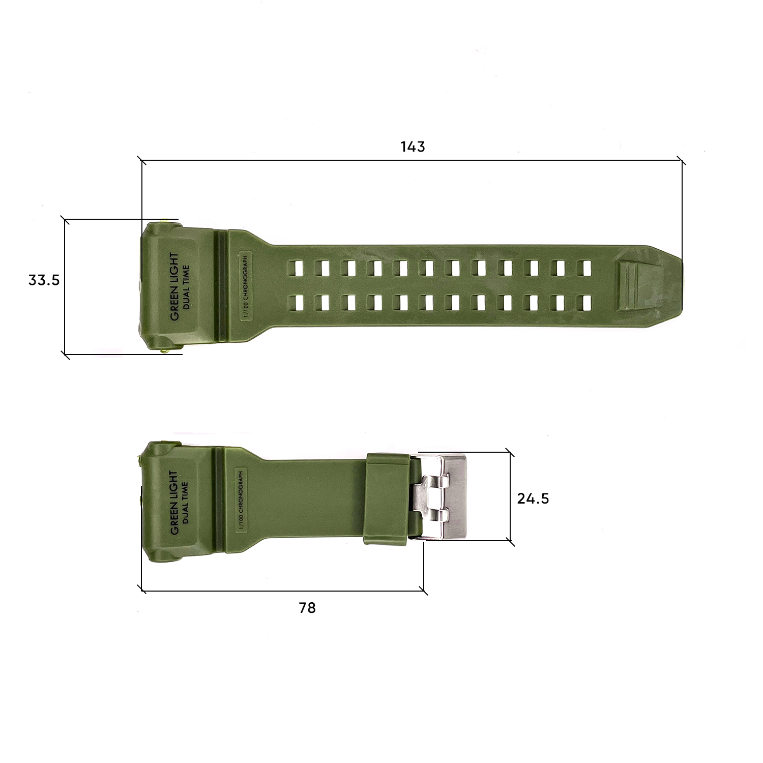 Ремінець для годинника Skmei 1520AG Army Green - 3