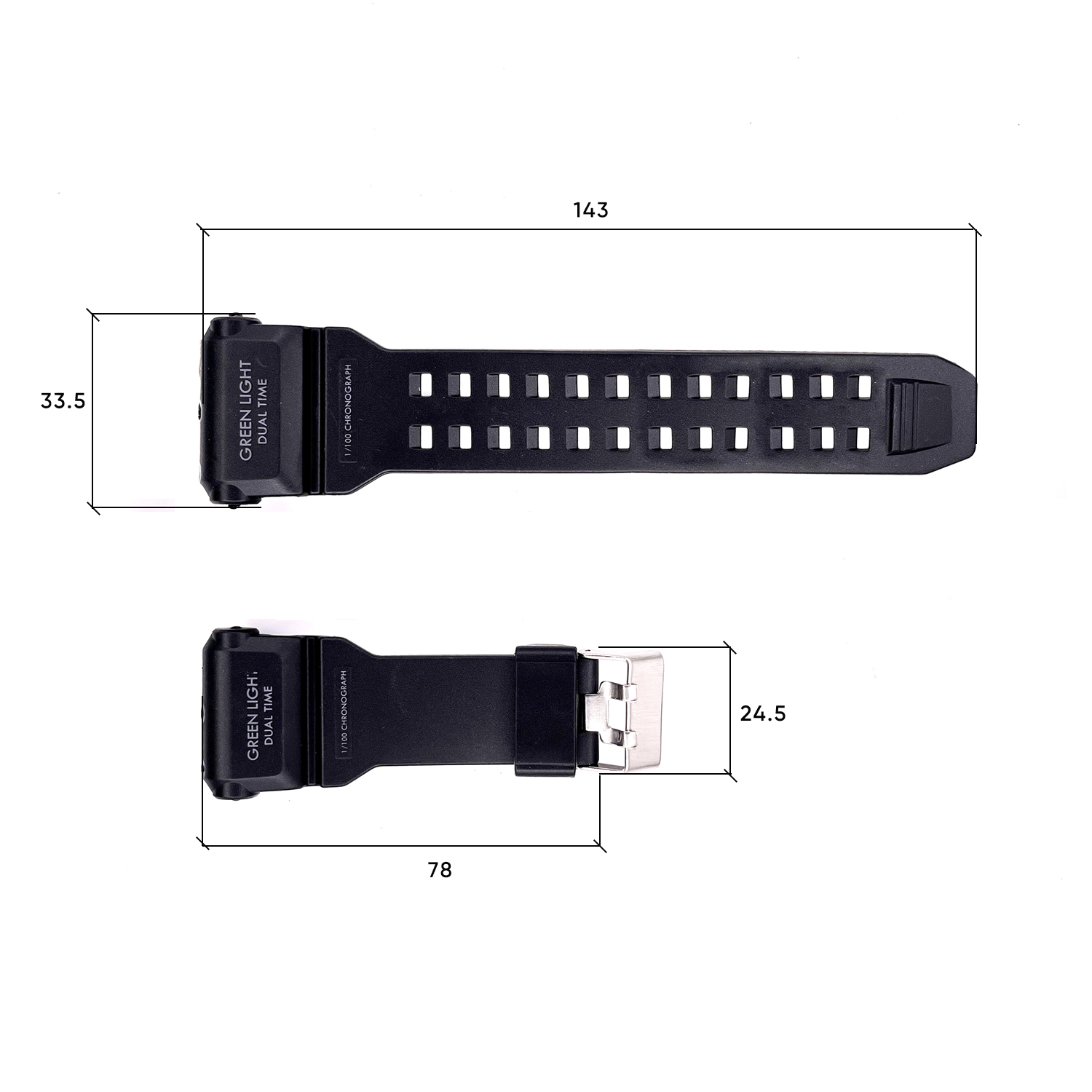 Ремінець для годинника Skmei 1520BK Black - 3