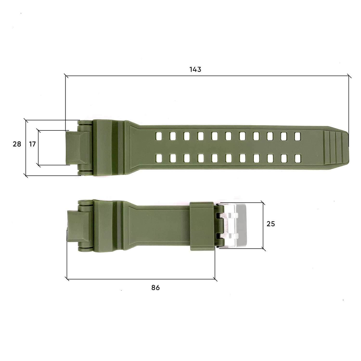 Ремінець для годинника Skmei 1617AG Army Green - 3