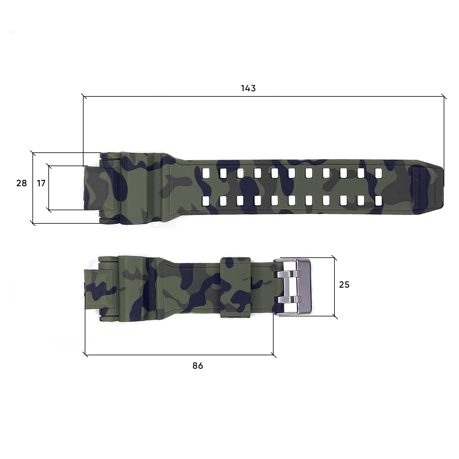 Ремінець для годинника Skmei 1617CMGN Camo Green - 3