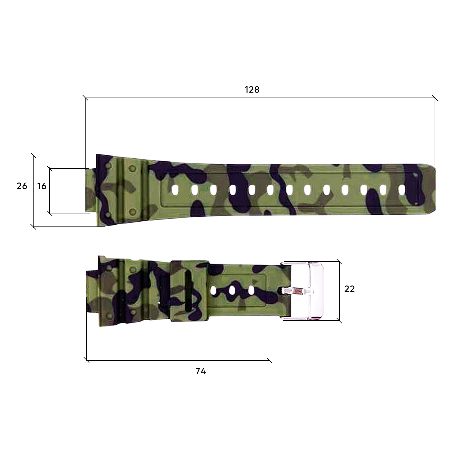 Ремінець для годинника Skmei 1628CMGN Camo Green - 3