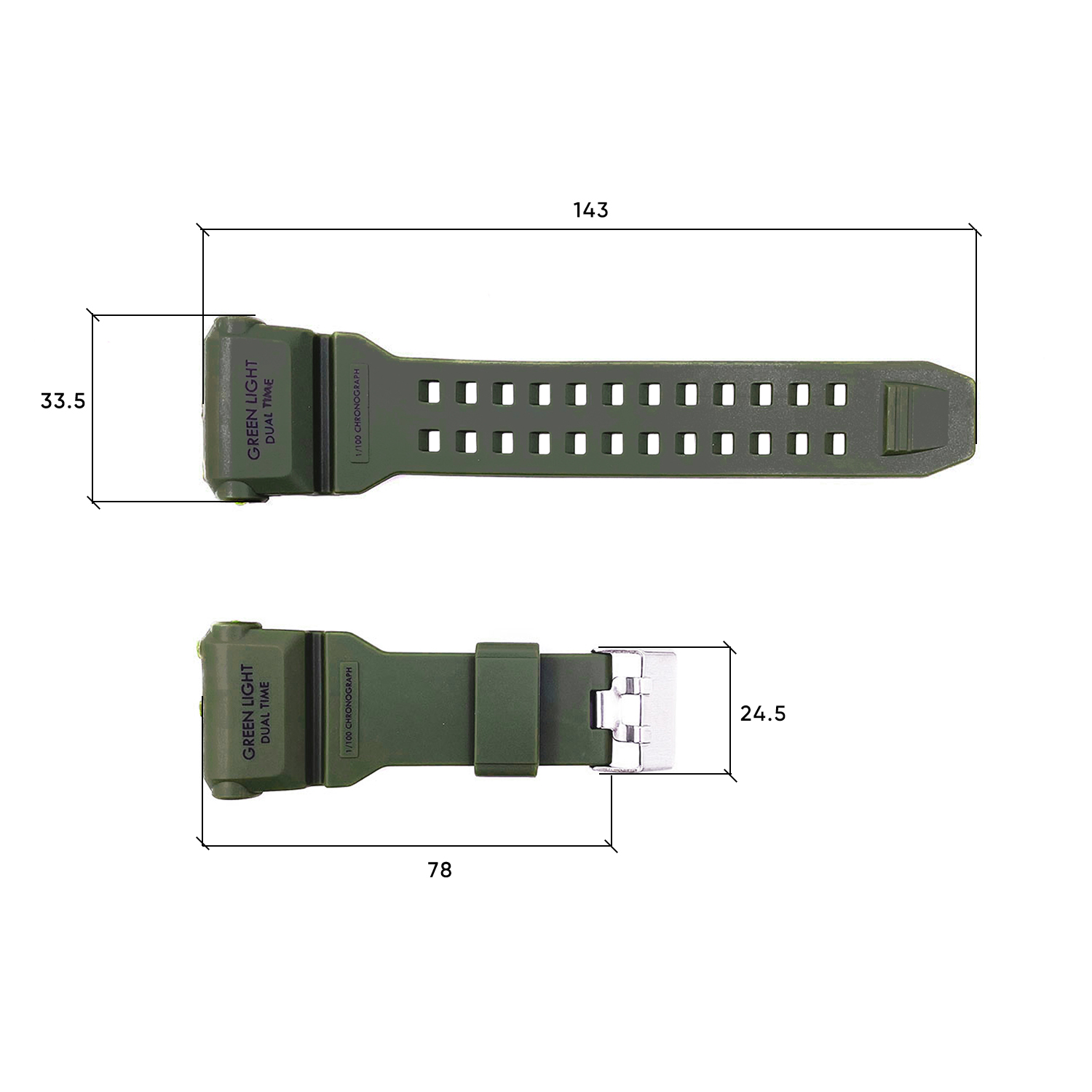 Ремінець для годинника Skmei 1637AG Army Green - 3