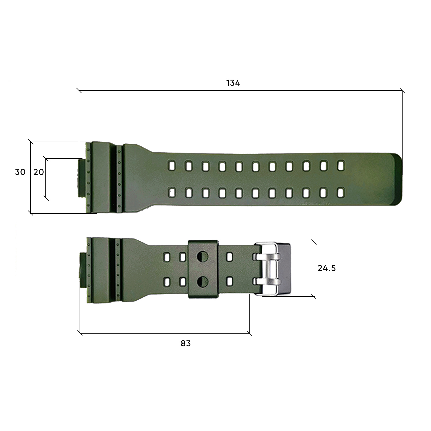 Ремінець для годинника Skmei 1688AG Army Green - 3