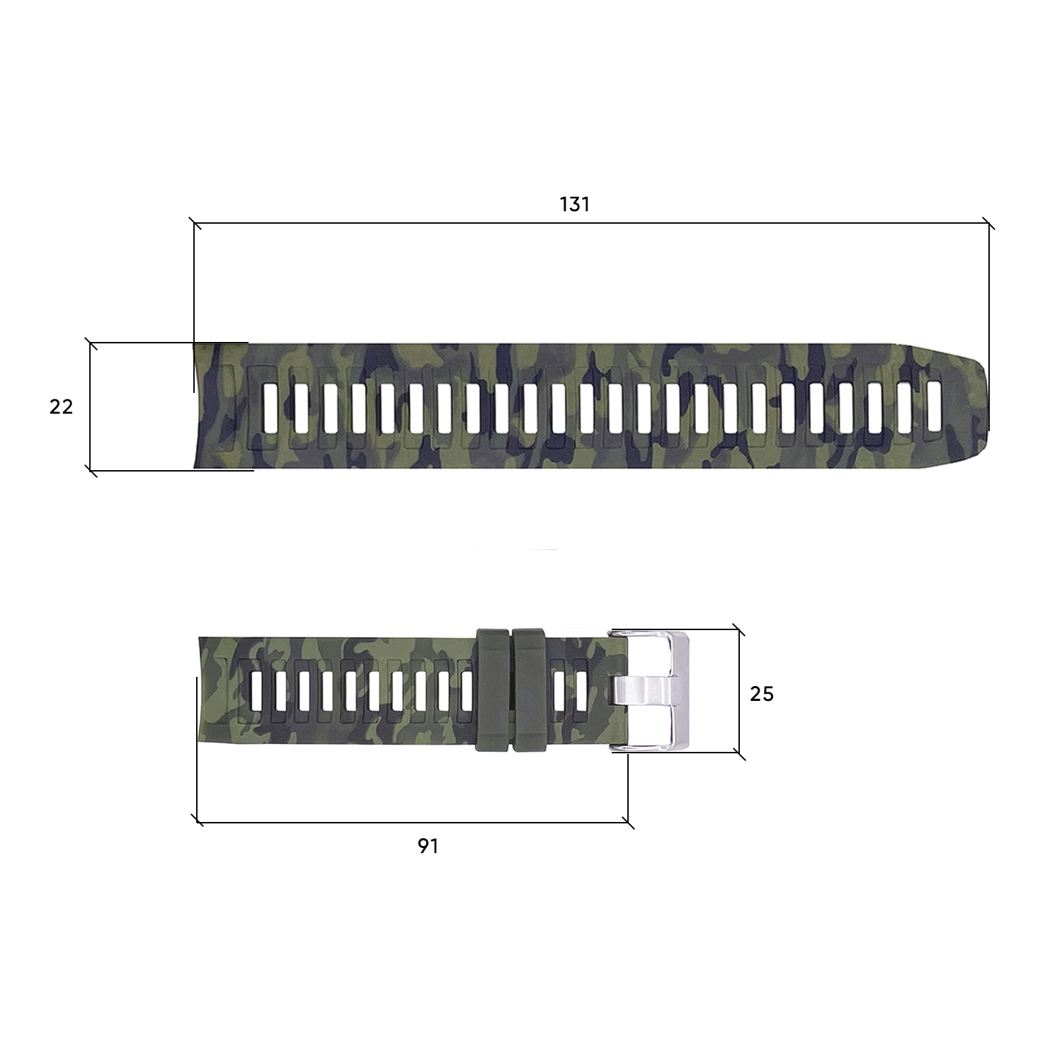 Ремінець для годинника Skmei 1731CMGN Camo Green - 3