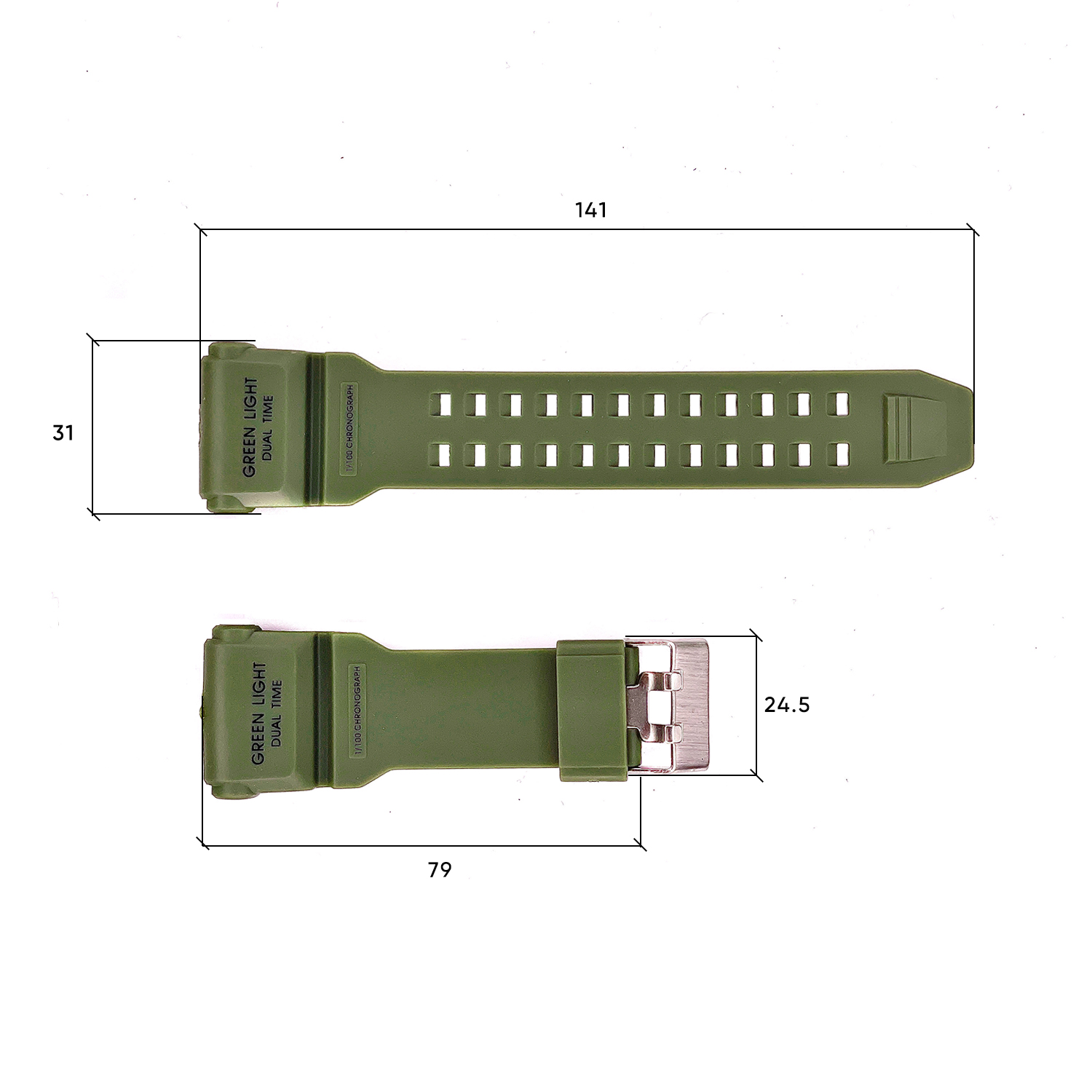 Ремінець для годинника Skmei 1965AG Army Green - 3