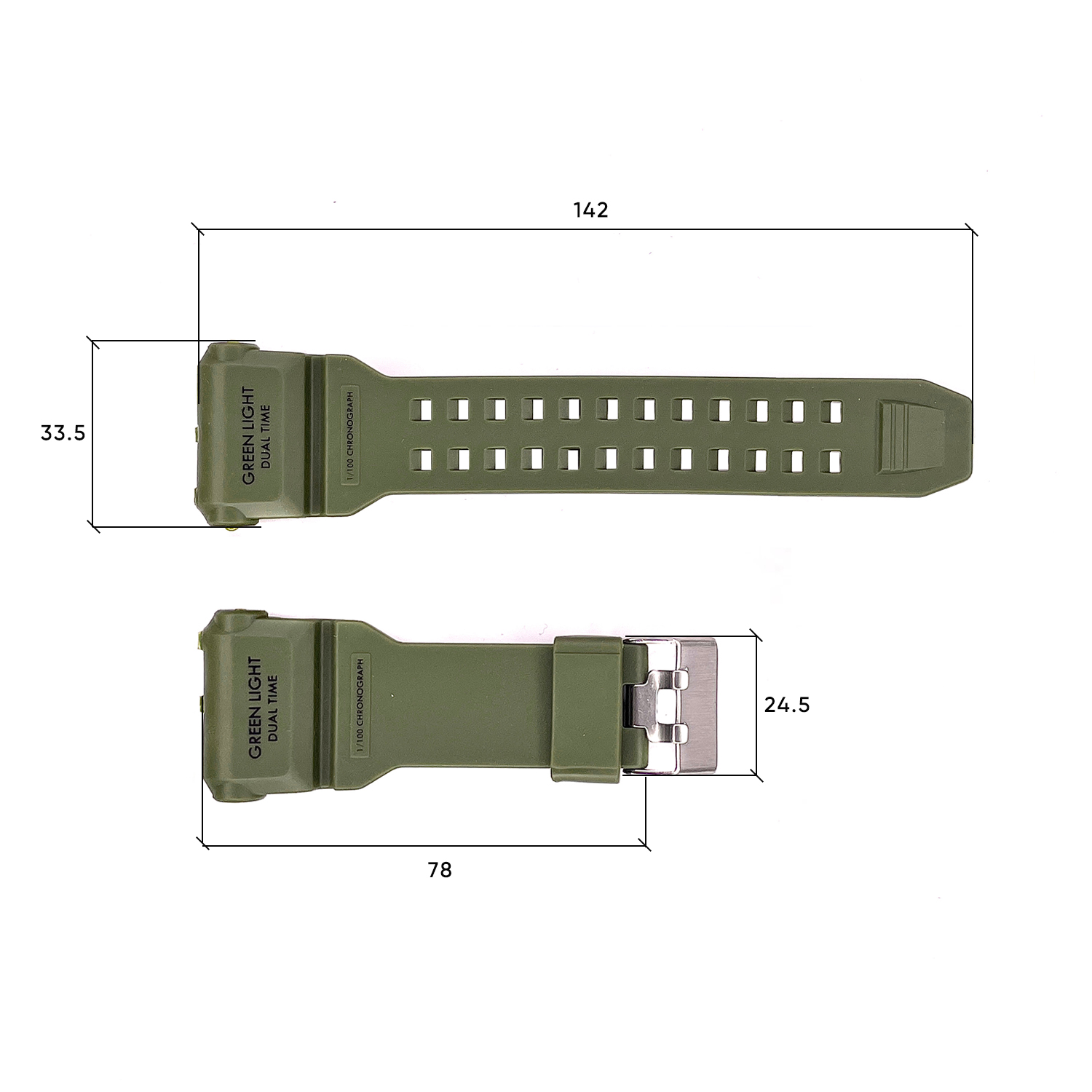 Ремінець для годинника Skmei 1968AG Army Green - 3