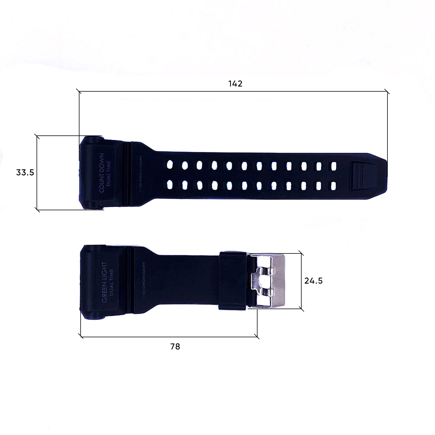 Ремінець для годинника Skmei 1968BKBK Black-Black - 3