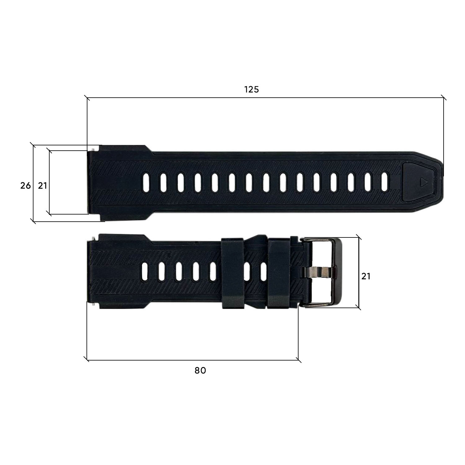 Ремінець для смарт годинника C25 Black - 3