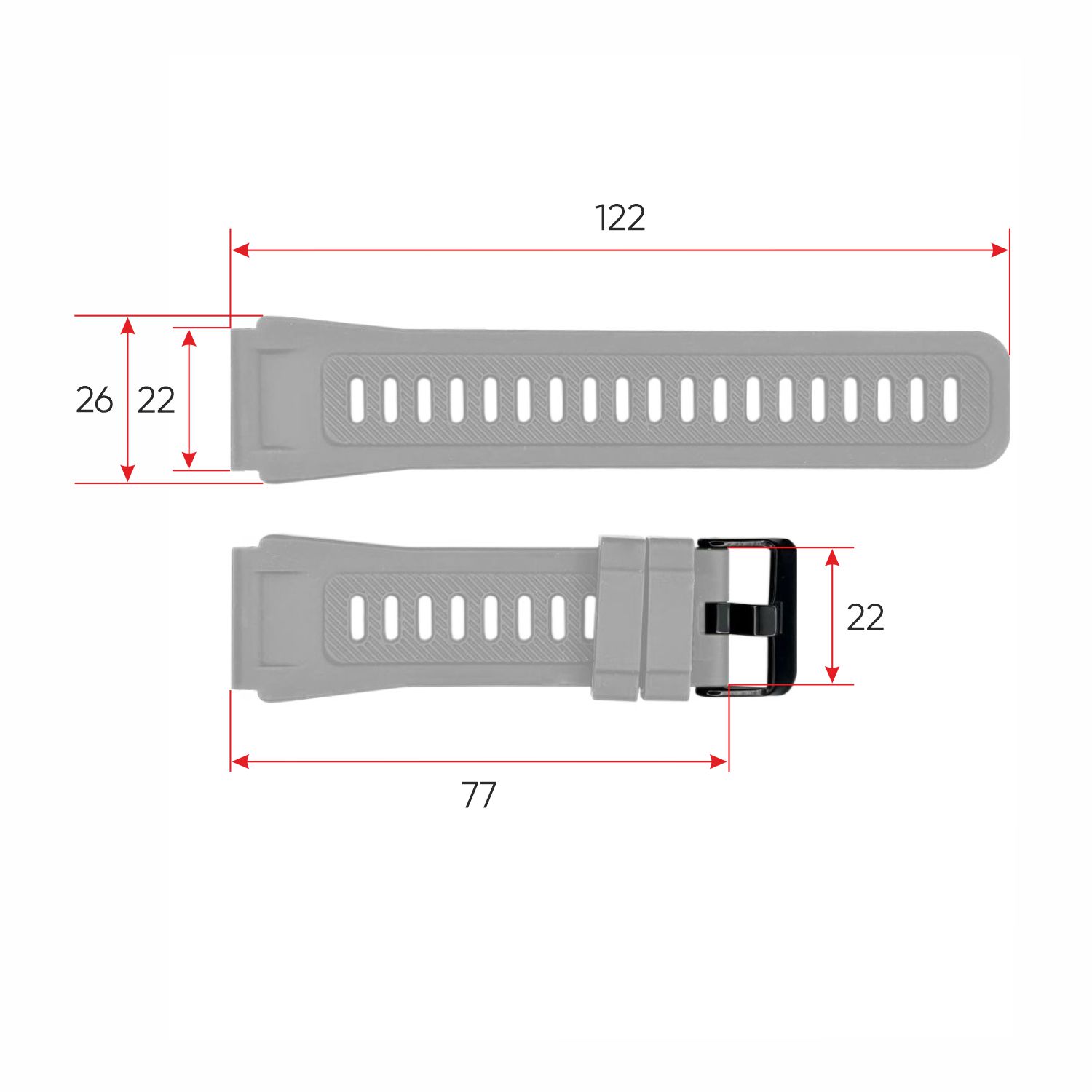 Ремінець для смарт годинника K22 Grey - 3