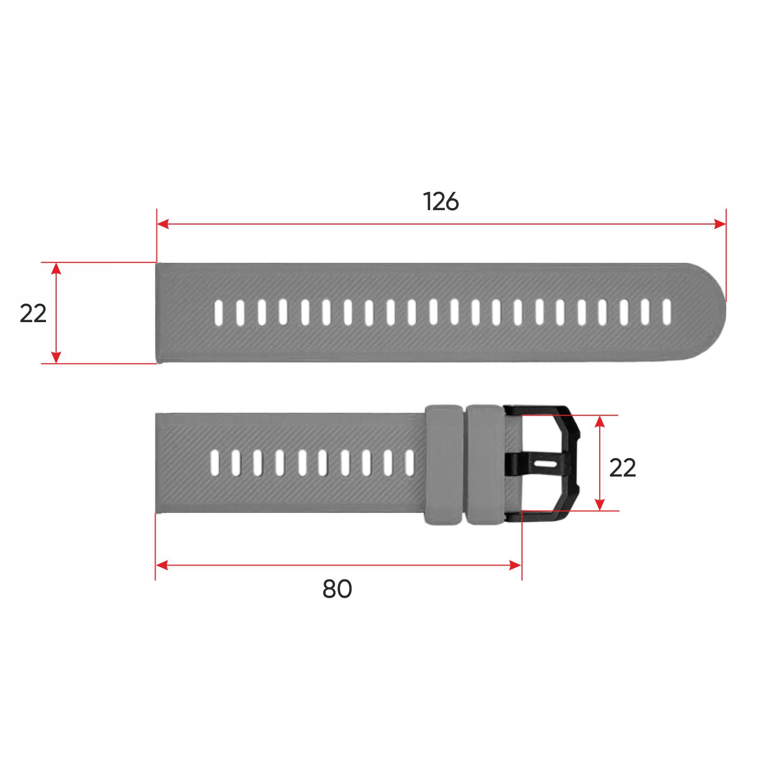 Ремінець для смарт годинника Modfit Base T2 Grey - 3