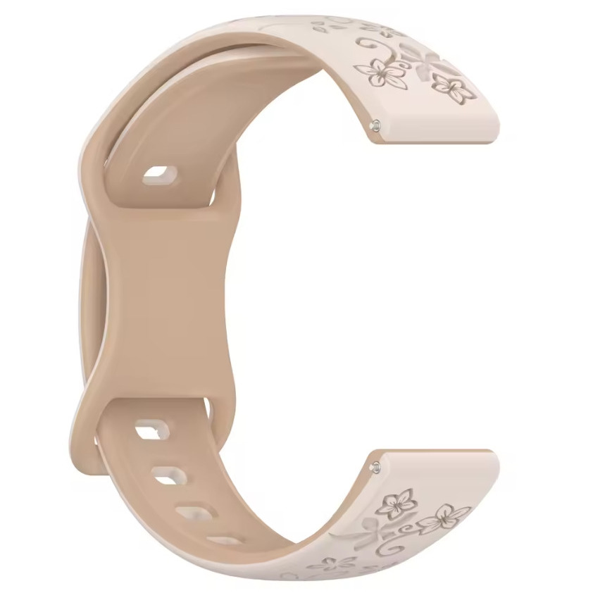 Ремінець каучуковий жіночий Flower Beige 18 мм - 2