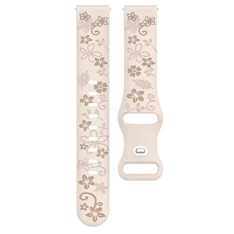 Ремінець каучуковий жіночий Flower Beige 18 мм - 3