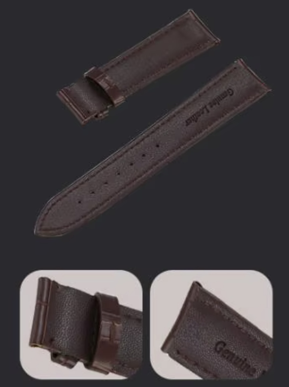 Ремінець коричневий DeLuxe кліпсовий розмір 22 - 2