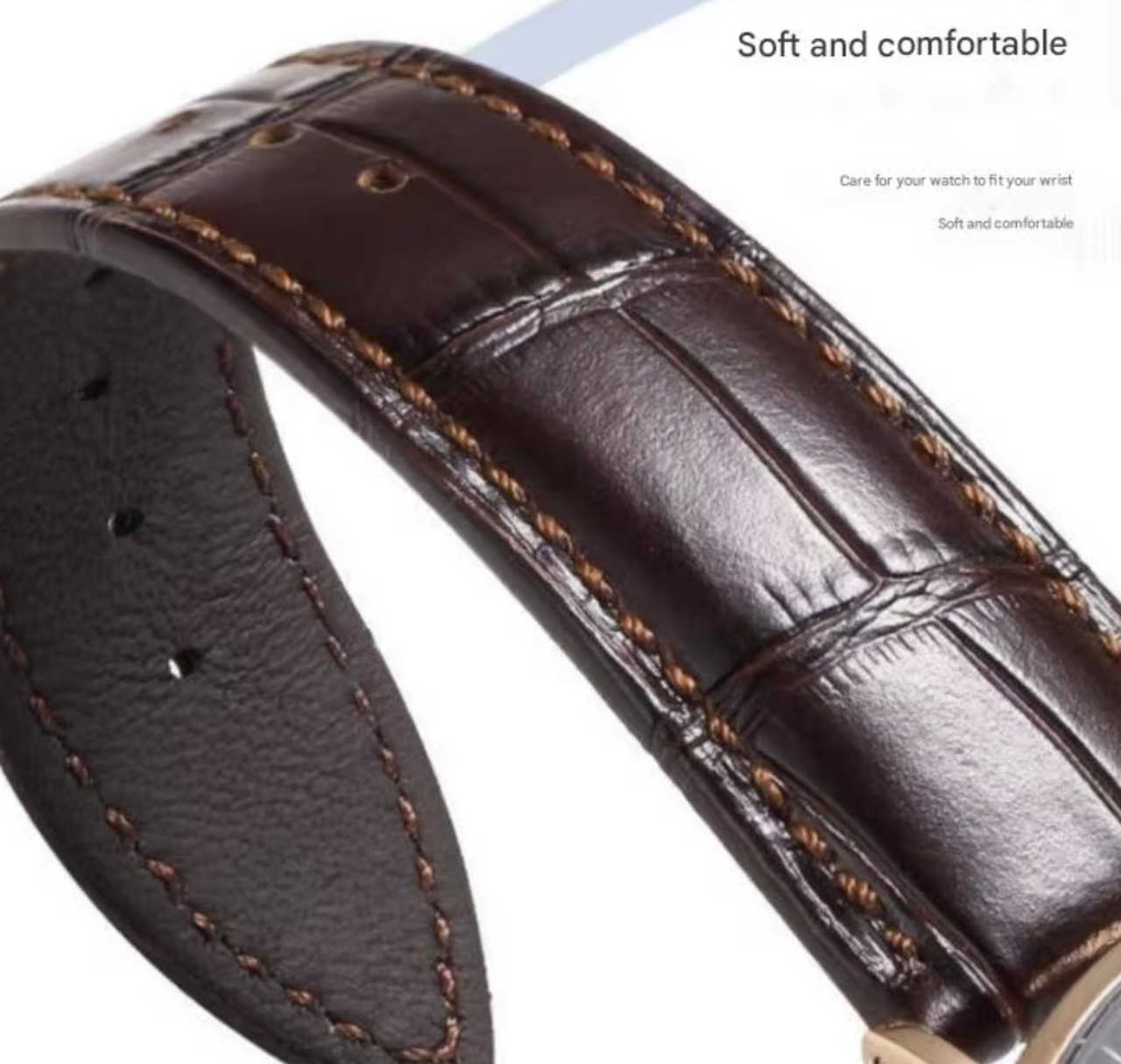 Ремінець коричневий DeLuxe кліпсовий розмір 22 - 3