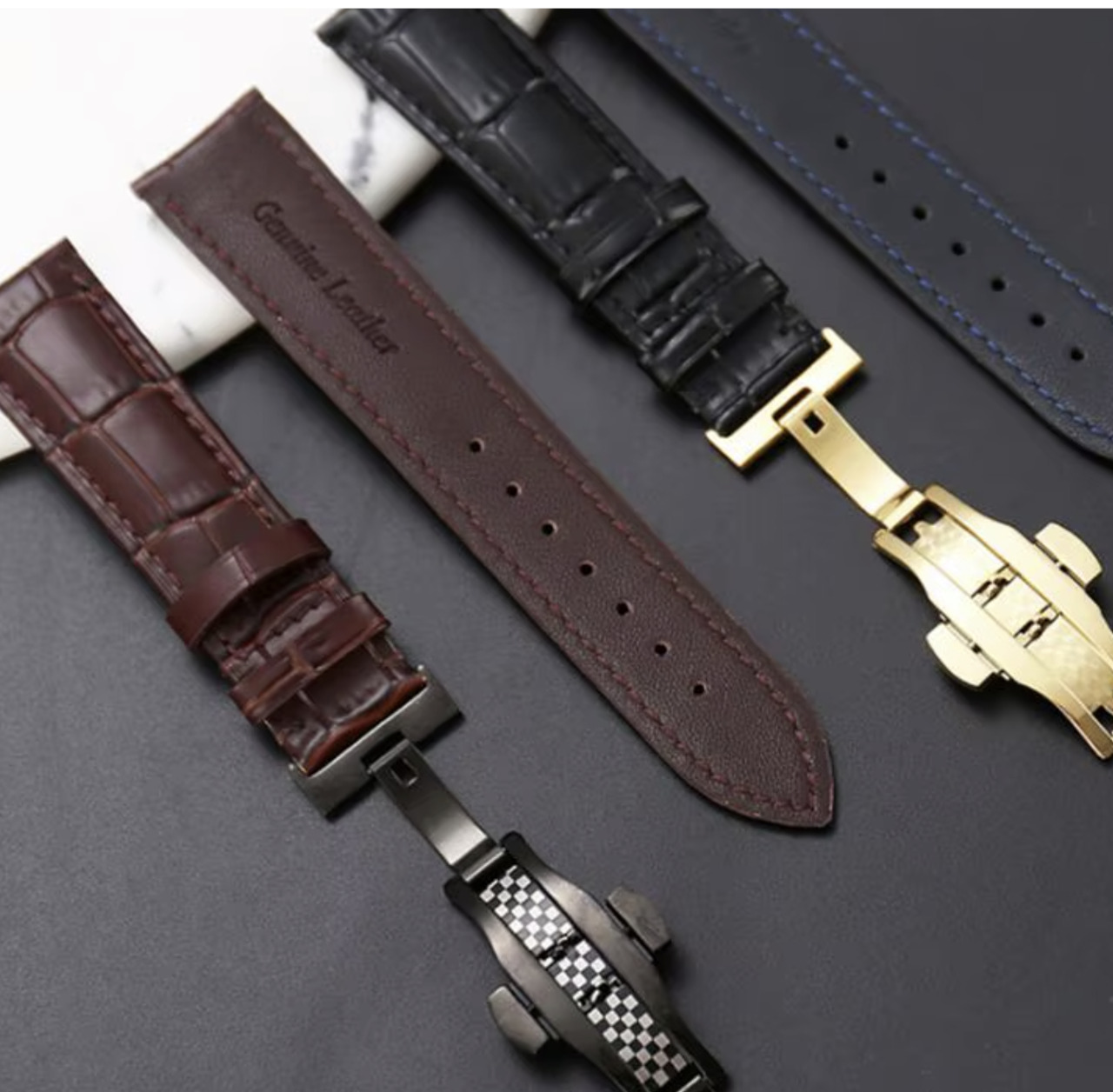 Ремінець коричневий DeLuxe кліпсовий розмір 22 - 5