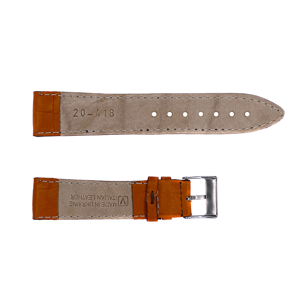 Ремінець шкіряний 418 20x18 світло-коричневий крокодил - 2