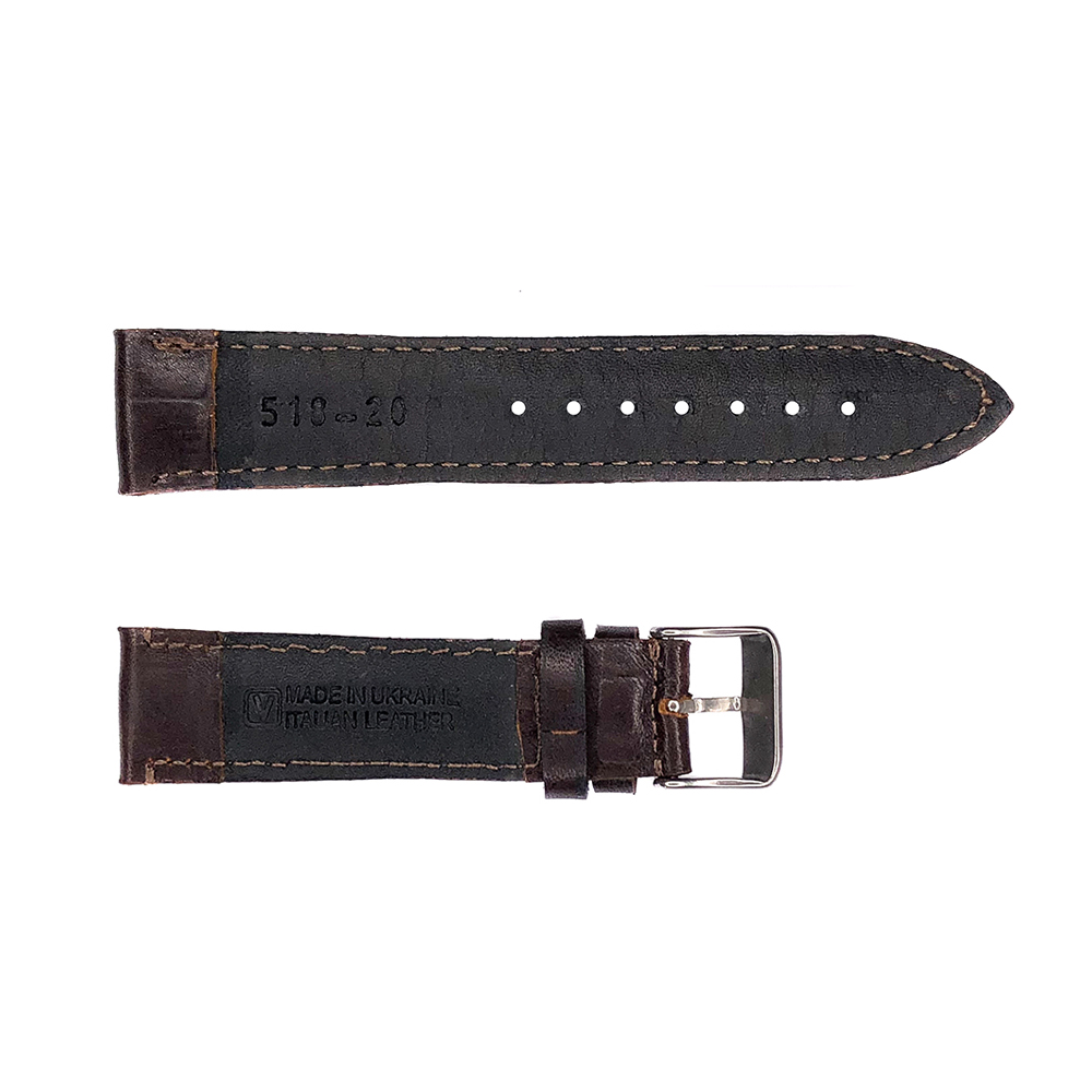 Ремінець шкіряний 518 20x18 коричневий крокодил - 2