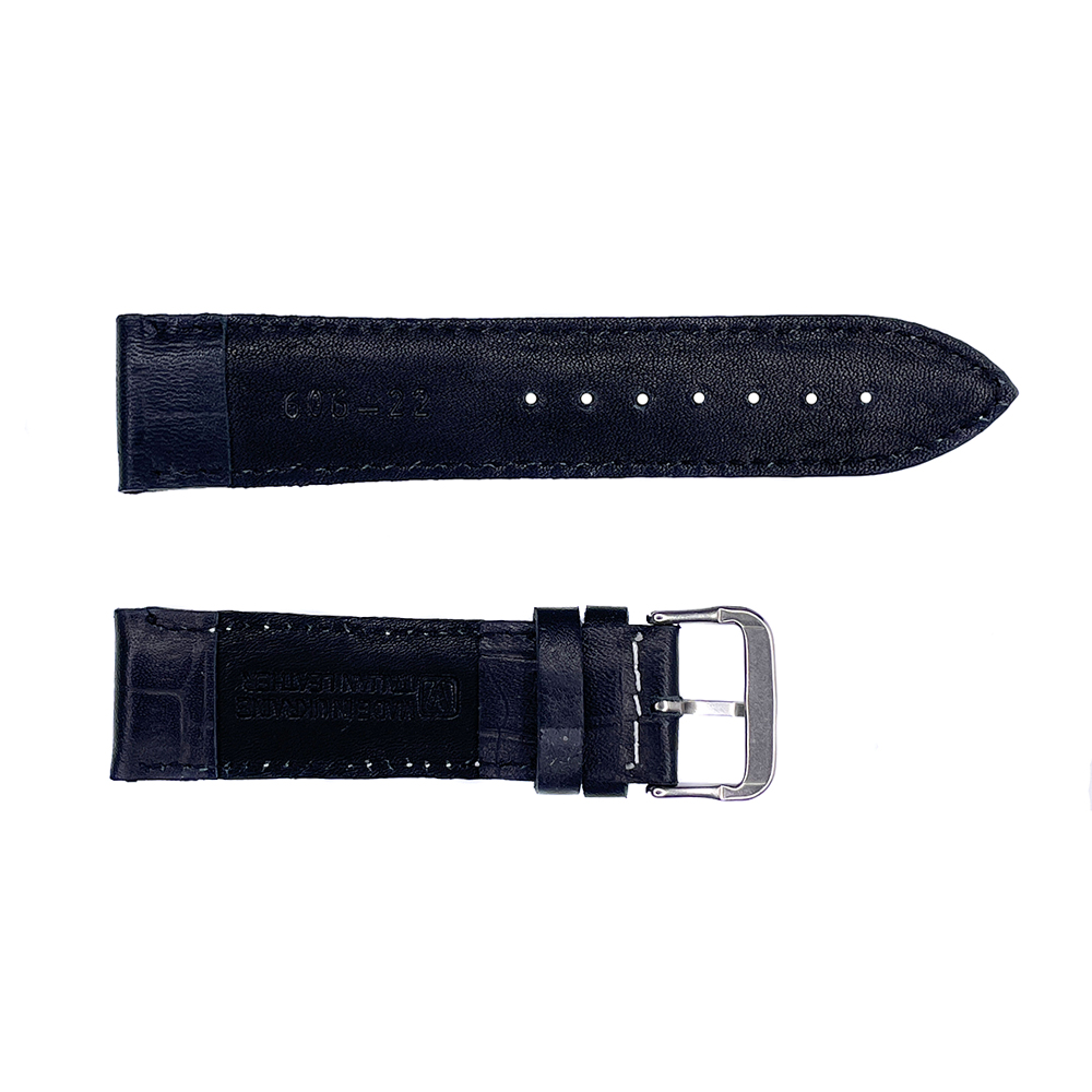 Ремінець шкіряний 606 22x20 WS чорний крокодил - 2