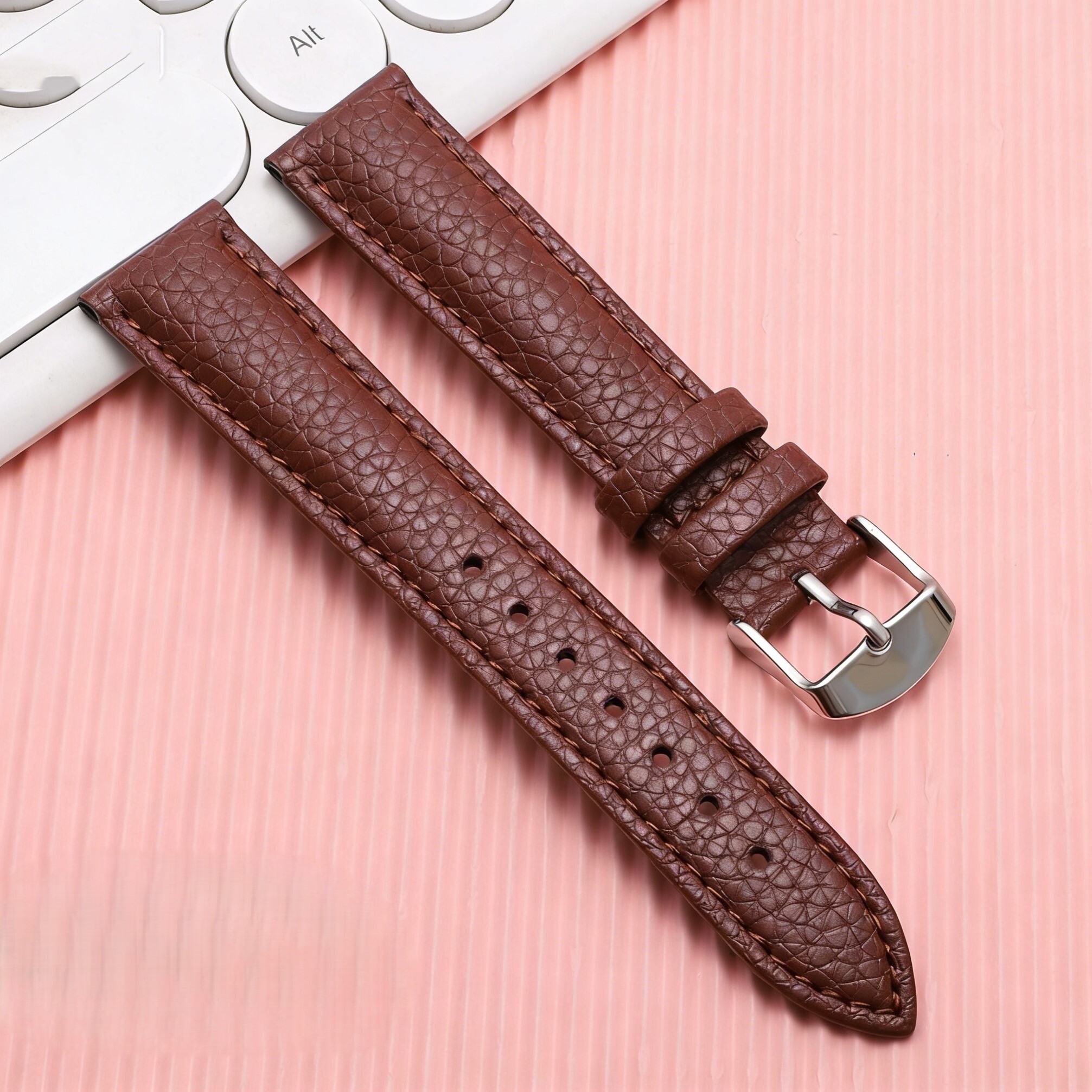 Ремінець шкіряний коричневий 14 мм - 2